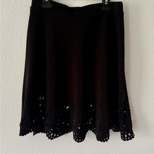 SHEIN Black A-Line Skirt with Cut-Out Hem